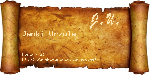 Janki Urzula névjegykártya